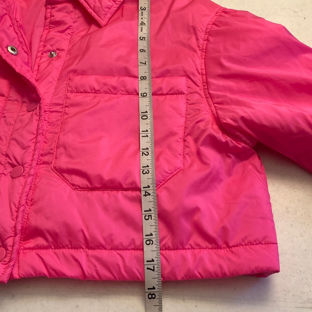 Zara Hot Pink Cropped Puffer Jacket - Picture 5 of 5